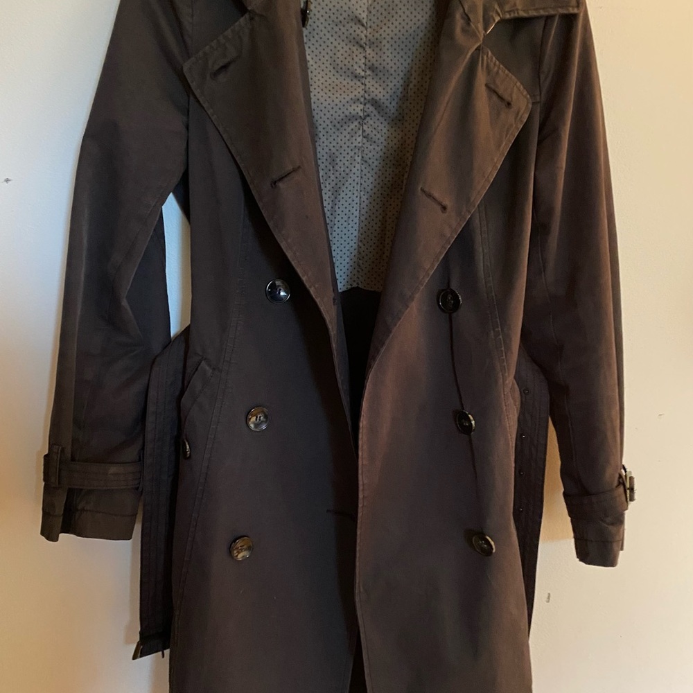 United Colors Of Benetton Black Trench Coat with Wide Lapels